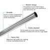 EAI Polished Chrome Tube Pole Wardrobe Rail Round for Clothes