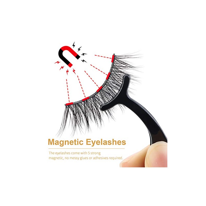 MAANGE Pestañas Postizas Magneticas con Delineador 3D Pestañas Magnéticas Reutilizables