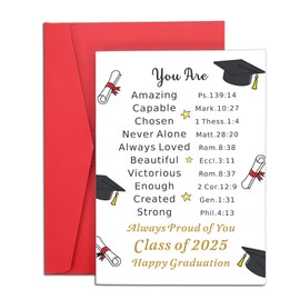 2025 Graduation Card for Him Her Class of 2025 Christian Religious Catholic Gifts Inspirational Card Seniors 2025 College High Middle School Students Nursing Grad Gifts for Women Men Graduates Gifts