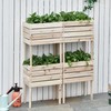 espidoo Wooden Multi-Tier Planter Box: Rustic 4-Piece Elevated Garden Bed
