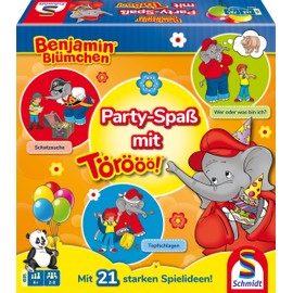 Schmidt Spiele 40663 Benjamin Blümchen, Party Fun with Törööö, Children's Game, Multi-Coloured