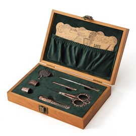 Vintage Embroidery Scissors Kit, Christmas Gift for Sewing Professional, European Antique Sewing Kit, Complete Sewing Tools for Sewing Craft, Needlework