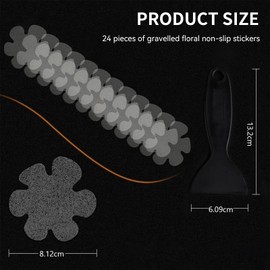 Calkkrer Pack of 24 Upgraded Anti-Slip Bathtub Stickers, Safety Shower Stairs, Non-Slip, Underwater Sticking, Shower Mat, Bathtub, Non-Slip Pads