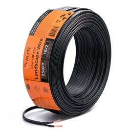 Wirefy 16/2 Low Voltage Landscape Lighting Copper Wire - Outdoor Direct Burial - 16-Gauge 2-Conductor 250 Feet | Landscape Lighting Wire | Low Voltage Wire 16/2 | 16/2 Landscape Wire