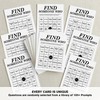 Find Someone Who Bingo Cards, 25 Unique Randomized 5x7 Sheets,