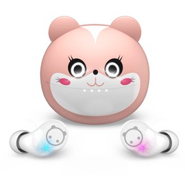 Jinpei Wireless Earbuds,Kids Wireless Ear Bud with Cute Charging Case, Waterproof Stereo Smallest Wireless Earphone with Microphone for Workout Sport, Headphones for Kids and Adult JE-11P_K65