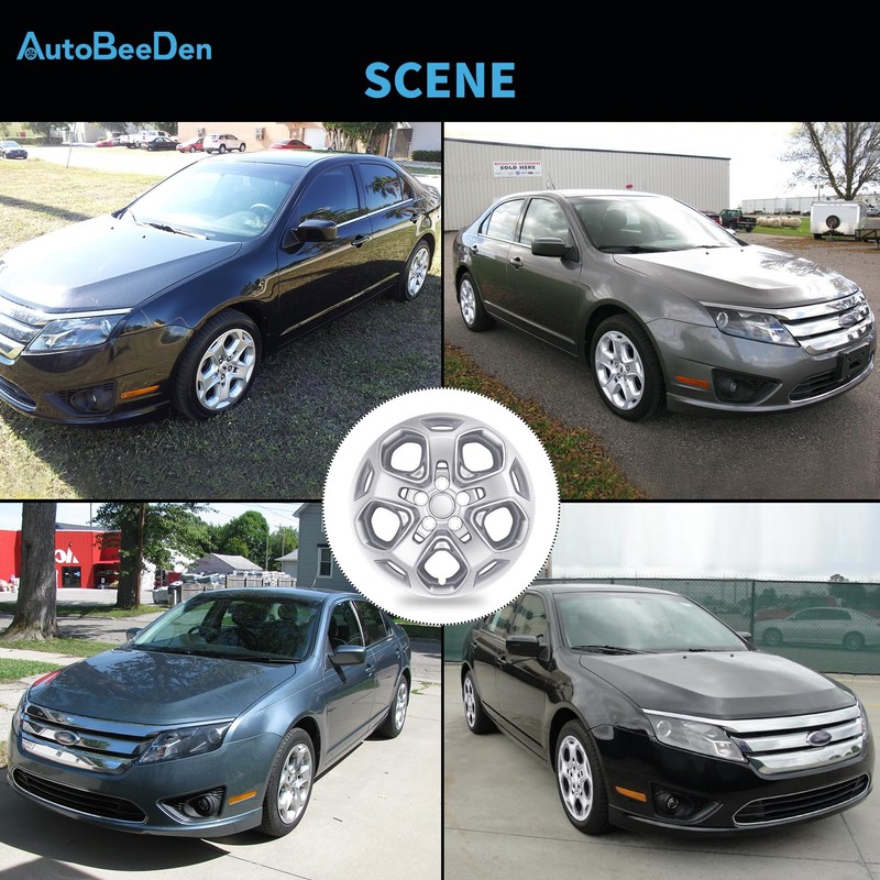 AutoBeeDen 4-Pack Hubcaps Wheel Covers Compatible with Ford Fusion 2010
