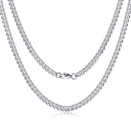 ENVYOU Silver Chain for Men Women Cuban Link Necklace 3.5mm/5mm Stainless Steel Mens Chains Necklaces Thick Long Jewelry Choker Neck Gift 18/20/22/24/26 Inch (5mm-316L Stainless Steel, 20 inches)