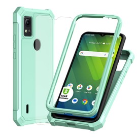 Ailiber for ATT Motivate 4/Cricket Icon 5 Case, with Screen Protector, Dual Layer Structure Protection, Shock-Absorbing Corners TPU Bumper, Heavy Duty Protective Cover for Cricket Icon 5-Mint Green