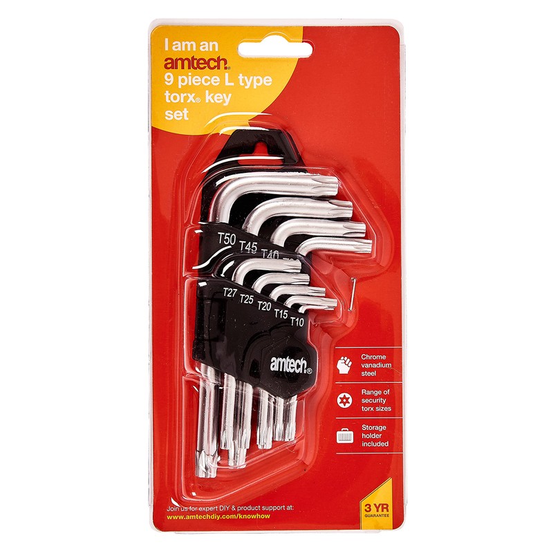 Amtech I9130 9 Piece L-Type Torx Key Set