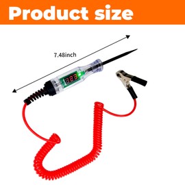 fasebeek Pack-1 Car Digital Display Test Pen, 6V/12V/24V Circuit Detecting Device, Automobile Repair Replacement Kit, Universal for Most Cars (Red & Black #1)