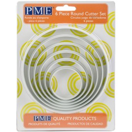 PME, Set of 6 Round Cutters, Cake Decorating, for Cake Decorating