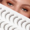 Obeyalash Brown Eyelashes, Natural Look Lashes, Cat Eye, 10 Pairs,