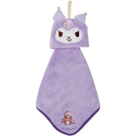 Marushin 3065013000 Looped Towel, Micro Material, Kuromi, Mascot Kuromi, Cover: 4.3 x 4.7 inches (11 x 12 cm), Towel Portion: 9.8 x 9.8 inches (25 x 25 cm), Suitable for Kindergarten, Nursery School, Elementary School, Girls