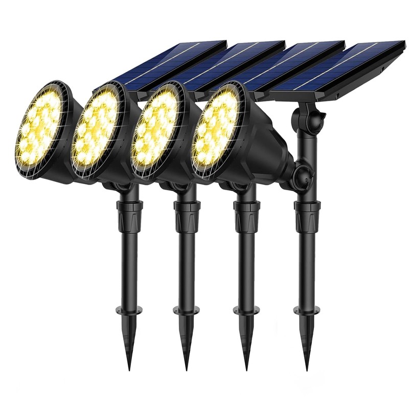 JSOT 600 Lumen Bright Solar Lights Outdoor Waterproof,Solar Powered Landscape