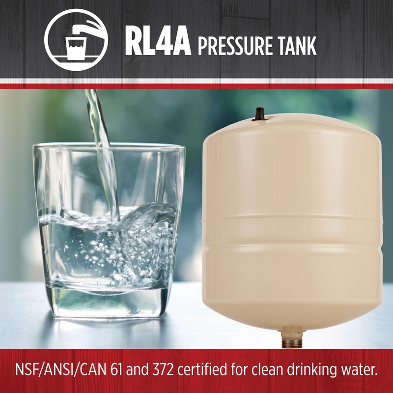 Red Lion RL4A - 4.5-Gallon Inline Pre-Charged Pressure Tank for