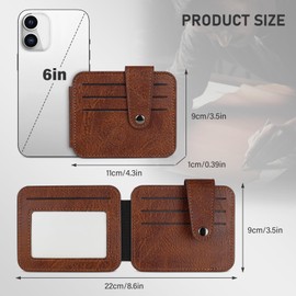 MultiValue Wallet Card Case, Simple Advanced Wallet Credit Card Holder Portable Slim Wallet with Zip Pocket and ID Window for Men Women, light brown, Advanced