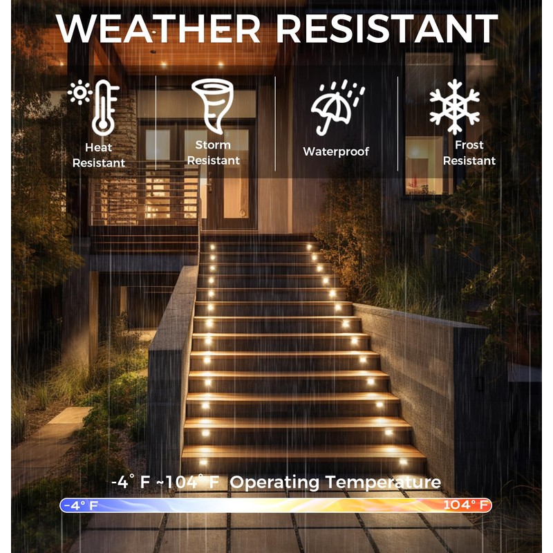 CLOUDY BAY 120V Dimmable LED Indoor Outdoor Step Light,3000K Warm
