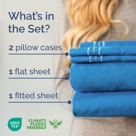Cal King Size 4 Piece Sheet Set - Comfy Breathable & Cooling Bed Sheets Set - Hotel Luxury Bedding for Women, Men, Kids, Teens, Boys & Girls - Deep Pockets, Soft, Wrinkle Free - Oeko-Tex - Royal Blue