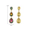 EleQueen Women's Gold-Tone Austrian Crystal Tear Drop Pear Shape Long