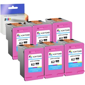 KCMYTONER 62XL Remanufactured Ink Cartridge Replacement for HP 62 XL Compatible with Envy 7640 5660 7645 5540 Officejet 200 250 Printer (6 Color)