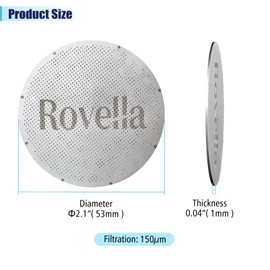 Rovella Coffee Puck Screen for Portafilter, Reusable Mesh Coffee Filter for Espresso Portafilter Filter Basket 1.0mm Thickness, 304 Stainless Steel 2Pcs 53mm