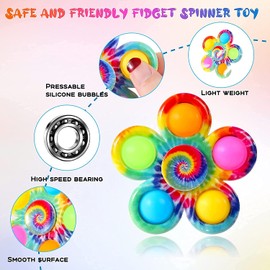 6 Pack Fidget Spinners, Pop Fidget Spinners for Kids Boys Girls, Simple Popper Fidget Spinners for Birthday Gifts Goodie Bag Basket Stuffers Classroom Prizes Party Favors
