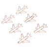 80pcs Airplane Shaped Paper Clips Rose Gold Prevent Rust Plane
