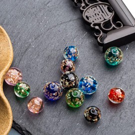 MILISTEN Luminous Glass Beads 40Pcs Glow in The Dark Jewelry Beads Round Loose Ball Beads for DIY Craft Necklace Bracelet Jewelry Making- 12MM