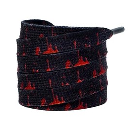 BGXW Thin Flat Leopard Cow Print Shoelaces Camouflage Shoe Laces Shoestring 1 Pair 47 Inch (blood spatter)