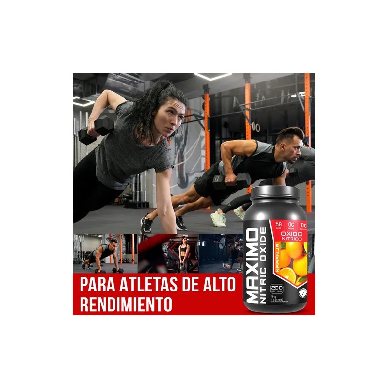 Óxido Nítrico 1kg Maximo Protein Pre Entreno 200 Servicios