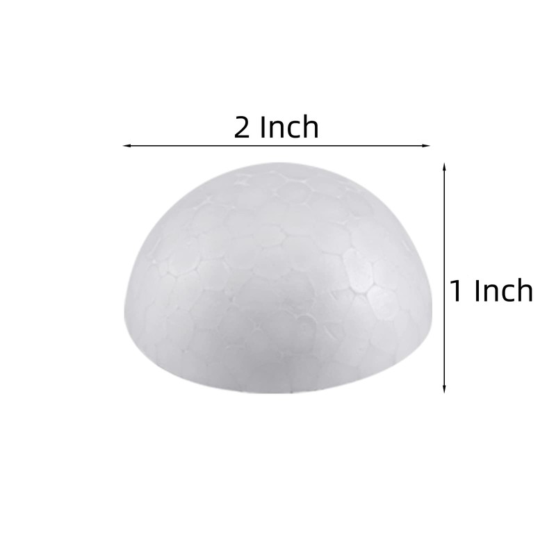Crafjie 22PCS 2 Inchs White Foam Balls Half Round Polystyrene
