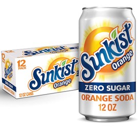 Sunkist Orange Zero Sugar, 12 oz, 24 Units