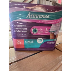 Assurance a case of Assurance Women's Underwear XL Overnight 2 packs of 16 Count total 32