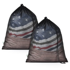 OTraki 2 Pack Mesh Laundry Bags 20 x 24 inch Drawstring Garment Bags for Laundry Medium Black Dirty Washing Bag for Home Dorm Hotel Beach Camp Travel Use