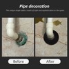 3 Pack Black Pipe Covers, 3 Pieces Pipe Collars, 200mm