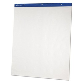 Ampad Products - Ampad - Envirotec Flip Chart Pads, Unruled, 27 x 34, White, 2 50-Sheet Pads/Pack - Sold As 1 Carton - Punched at top to fit standad easels. - Pinhole perforations secure sheet until removed. - White.