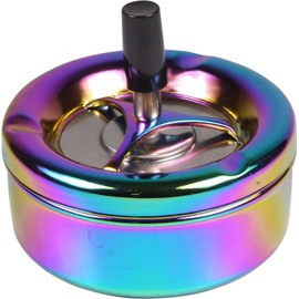 kogu Rotating Ashtray in Rainbow Design, Colourful Shiny, 11 cm Diameter