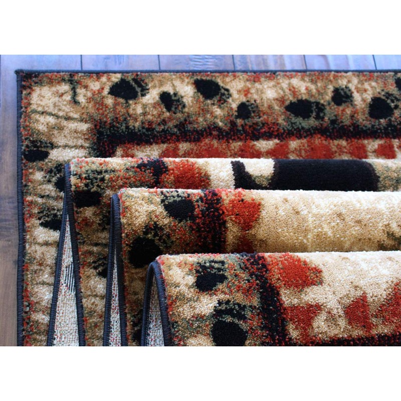Masada Rugs, Cabin Lodge Area Rug Bear and Cub Scene