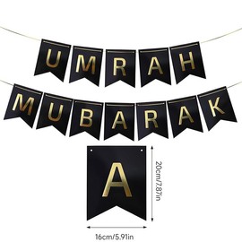Umrah Mubarak Decoration Banner for Durability, Ramadan Muslim Eid Umrah Mubarak Decorations Party Supplies