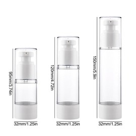 Pack of 6 Empty Airless Pump Dispenser, Cream Dispenser Pump Bottle, Empty Vacuum Travel Bottles, 15/30/50 ml Travel Dispenser Bottle, Vacuum, Cream Dispenser, Travel Bottles, Refillable Travel Pump
