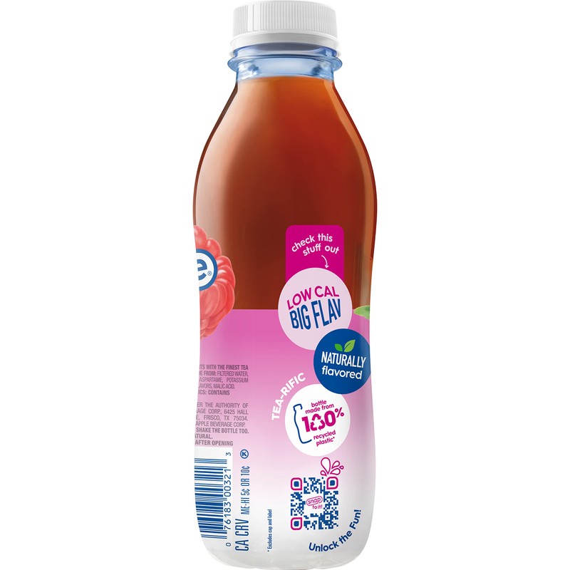 Snapple Zero Sugar Raspberry Tea, 16 fl oz recycled plastic