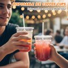 Ziliny 50 Sets Clear Plastic Cups with Lids Straws Disposable