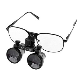 NSKI Lupas binoculares de 3.5X 420mm con marco de metal, gafas ópticas de aumento