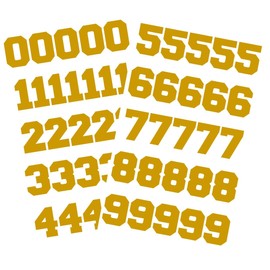 Sports Helmet Numbers 1" by Chalkallaboutit® Baseball, Softball, Hockey, Football and Lacrosse (MetallicGold)