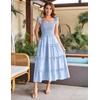 GRACE KARIN 2025 Summer Square Neck Ruffled Sleeves Dresses Vacation