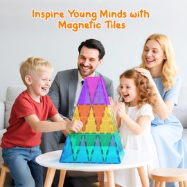 NEOFORMERS Magnetic Tiles Building Block Set: 16PCS Isosceles Triangle Expansion Pack Construction Building Blocks, Starter Set for Kids Ages 3+