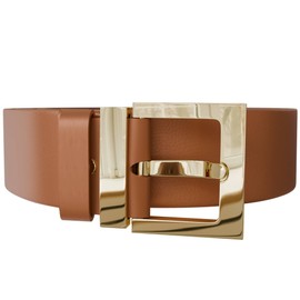 KMISSO Damen Gürtel Jeans Hosen Ledergürtel Echt Rind Leder Robust 30634 Gognac 120 cm