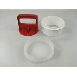 TUPPERWARE Hamburger Press + Containers white red 15261