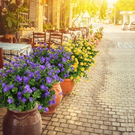 URSTOUD Artificial Flowers, Fake Artificial Greenery UV Resistant No Fade Faux Plastic Plants for Wedding Bridle Bouquet Indoor Outdoor Home Garden Kitchen Office Table Vase 6PCS (Purple)